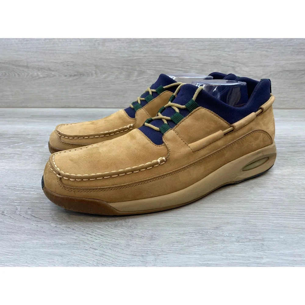 Cole Haan Country Men's Nike Air Boat Shoes Tan Nubuck Blue Loafers 10 Shoes